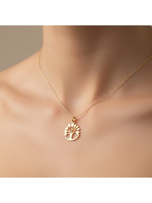 Tabitela 14 Ayar Altın Kolye Ucu Ağaç GM5114 0.5 gr