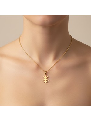 TabiTela 14 ayar altın kolye ucu hatlar GM5359 1 gr