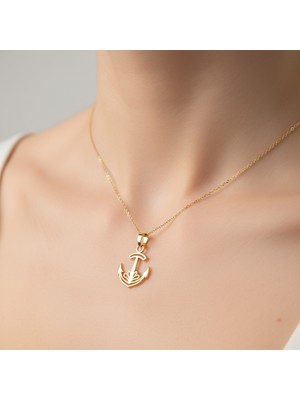 TabiTela 14 ayar altın kolye ucu çapa   GM6373 1 gr