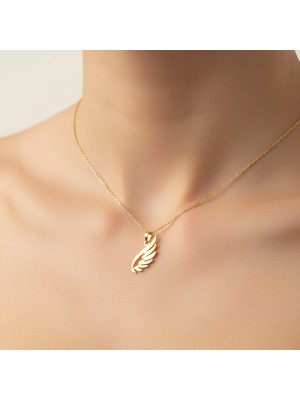 TabiTela 8 ayar altın kolye ucu melek kanatları   GM6378 0.5 gr