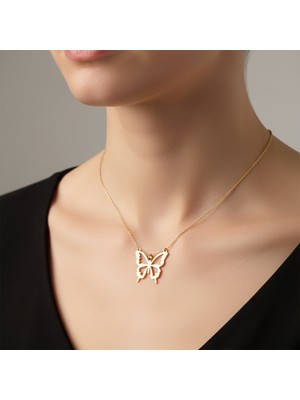 Tabitela 8 Ayar Altın Kolye Ucu Kelebek GM6800 1 gr