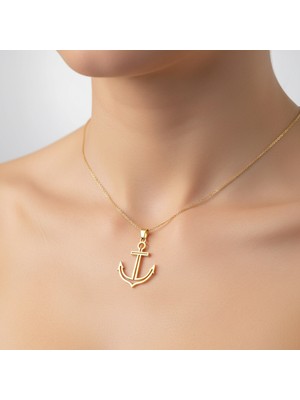 TabiTela 14 ayar altın kolye ucu çapa   GM6374 0.5 gr