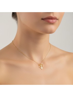 TabiTela 8 ayar altın kolye ucu tülkü   GM6954 0.5 gr