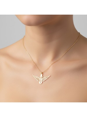 TabiTela 14 ayar altın kolye ucu melek kanatları   GM6391 0.5 gr