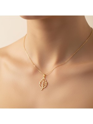 Tabitela 14 Ayar Altın Kolye Ucu Yaprak GM7313 1 gr
