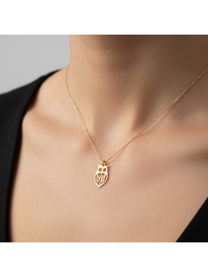 TabiTela 14 ayar altın kolye ucu baykuş   GM7689 0.5 gr