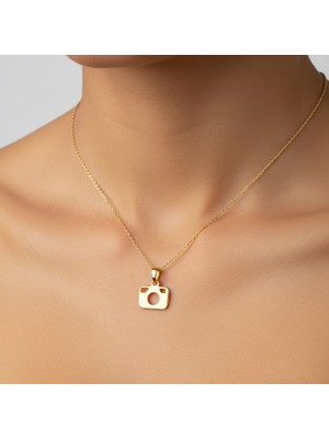 TabiTela 14 ayar altın kolye ucu kamera GM6841 1 gr