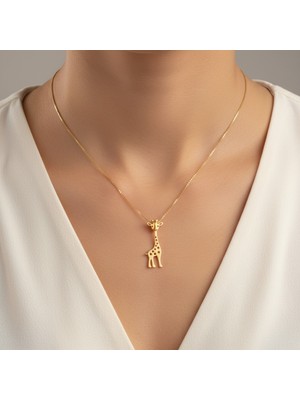 TabiTela 14 ayar altın kolye ucu zürafa GM7009 0.5 gr