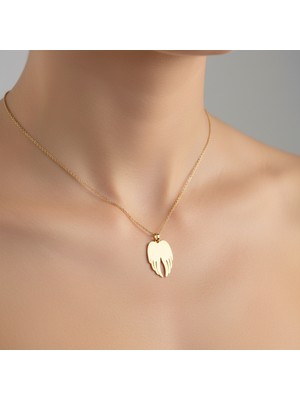 TabiTela 14 ayar altın kolye ucu melek kanatları   GM6394 0.5 gr