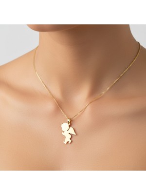 TabiTela 8 ayar altın kolye ucu küçük melek   GM6526 1 gr