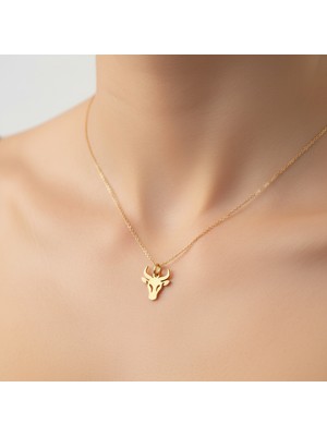 Tabitela 14 Ayar Altın Kolye Ucu Boğa GM6791 0.5 gr