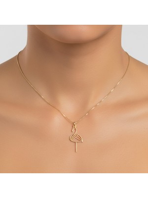 TabiTela 14 ayar altın kolye ucu flamingo GM5444 1 gr