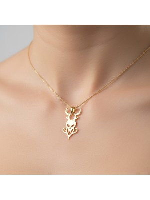 TabiTela 14 ayar altın kolye ucu şeytan GM5432 1 gr