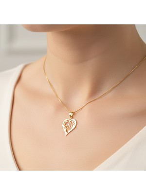 Tabitela 14 Ayar Altın Kolye Ucu Yaprak GM7312 1 gr