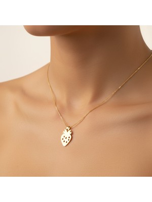 Tabitela 8 Ayar Altın Kolye Ucu Çilek GM8133 1 gr