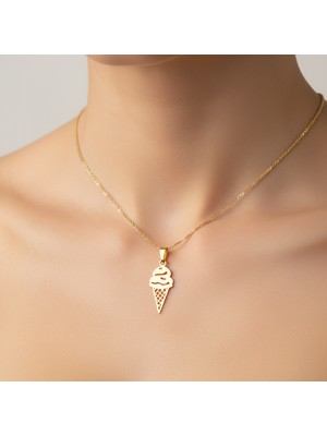 TabiTela 8 ayar altın kolye ucu dondurma külahı   GM7193 0.5 gr