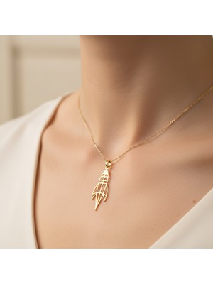 Tabitela 8 Ayar Altın Kolye Ucu Roket Gemisi   GM7939 1 gr