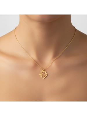 TabiTela 8 ayar altın kolye ucu aslan   GM7415 1 gr