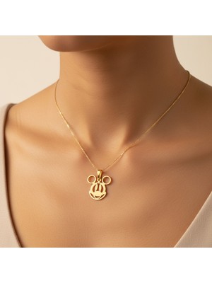 TabiTela 14 ayar altın kolye ucu Mickey Mouse   GM7521 1 gr