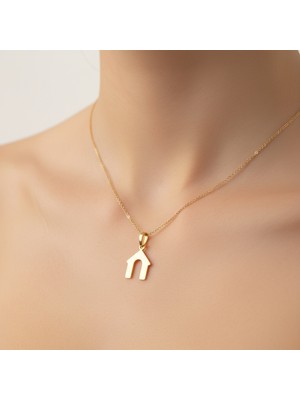 TabiTela 8 ayar altın kolye ucu ev GM7176 0.5 gr