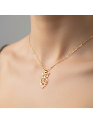 TabiTela 8 ayar altın kolye ucu baykuş   GM7708 1 gr