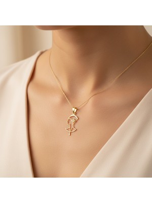 Tabitela 8 Ayar Altın Kolye Ucu Nefertiti   GM7588 0.5 gr