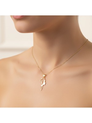 TabiTela 8 ayar altın kolye ucu Nefertiti   GM7593 1 gr