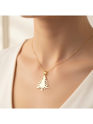 TabiTela 8 ayar altın kolye ucu noel ağacı   GM7792 0.5 gr