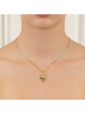 TabiTela 8 ayar altın kolye ucu kafatası   GM8048 1 gr