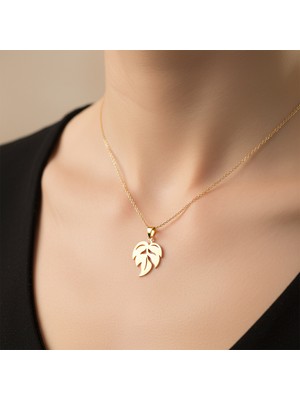 Tabitela 8 Ayar Altın Kolye Ucu Yaprak GM7324 0.5 gr