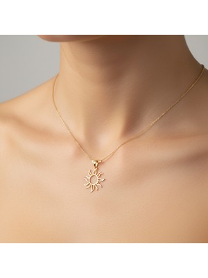 TabiTela 8 ayar altın kolye ucu güneş GM8154 1 gr