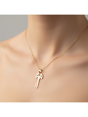 TabiTela 8 ayar altın kolye ucu anahtar GM7238 1 gr