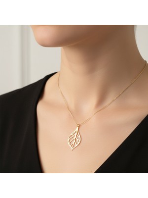 Tabitela 8 Ayar Altın Kolye Ucu Yaprak GM7305 0.5 gr