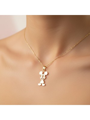 TabiTela 14 ayar altın kolye ucu Mickey Mouse   GM7519 1 gr