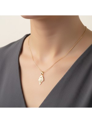 Tabitela 8 Ayar Altın Kolye Ucu Dondurma Külahı   GM7194 1 gr