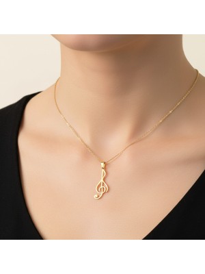 TabiTela 14 ayar altın kolye ucu müzik notası   GM7629 1 gr