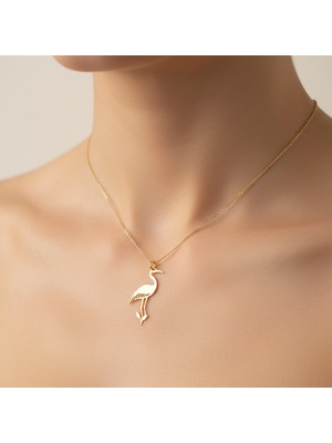 TabiTela 8 ayar altın kolye ucu leylek GM8122 1 gr