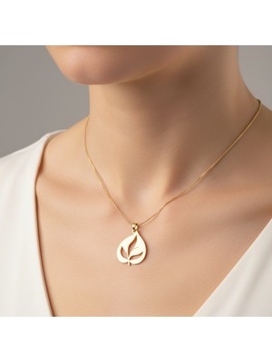 Tabitela 14 Ayar Altın Kolye Ucu Yaprak GM7287 0.5 gr