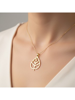 Tabitela 14 Ayar Altın Kolye Ucu Yaprak GM7285 1 gr