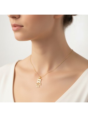 TabiTela 14 ayar altın kolye ucu baykuş   GM7696 1 gr