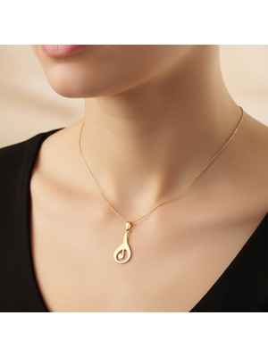 TabiTela 8 ayar altın kolye ucu müzik notası   GM7622 1 gr