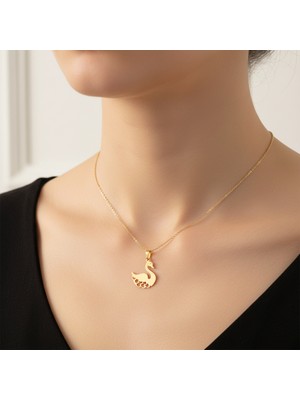 TabiTela 8 ayar altın kolye ucu kuğu GM8208 1 gr