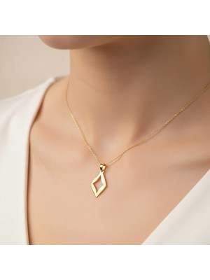 TabiTela 14 ayar altın kolye ucu eşkenar dörtgen   GM7896 1 gr