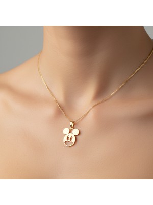 TabiTela 8 ayar altın kolye ucu Mickey Mouse   GM7520 1 gr