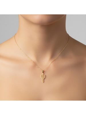 Tabitela 8 Ayar Altın Kolye Ucu Kaktüs   GM6839 1 gr