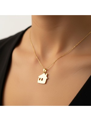 TabiTela 8 ayar altın kolye ucu ev GM7178 1 gr