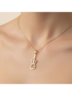 TabiTela 14 ayar altın kolye ucu gitar   GM7076 0.5 gr