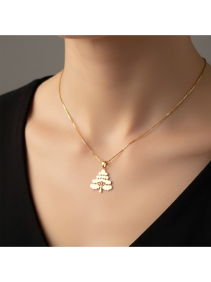 TabiTela 8 ayar altın kolye ucu noel ağacı   GM7797 0.5 gr
