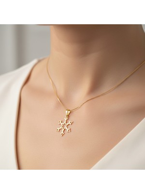 TabiTela 8 ayar altın kolye ucu kar tanesi GM8095 0.5 gr