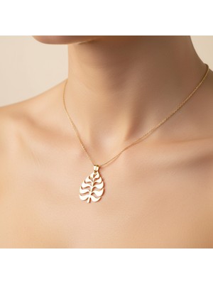 Tabitela 14 Ayar Altın Kolye Ucu Yaprak GM7314 0.5 gr